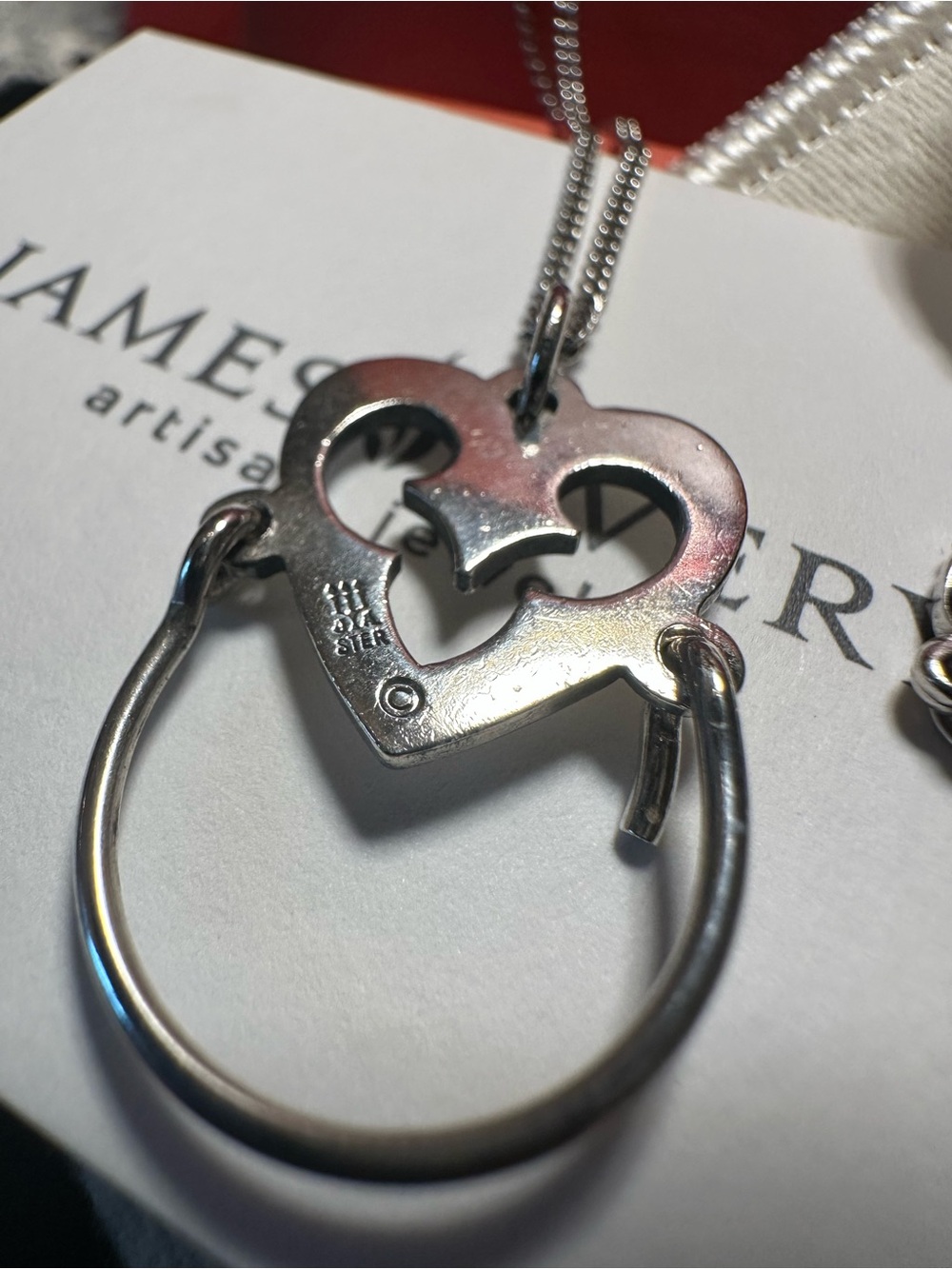 James Avery Silver Heart Hoop Necklace